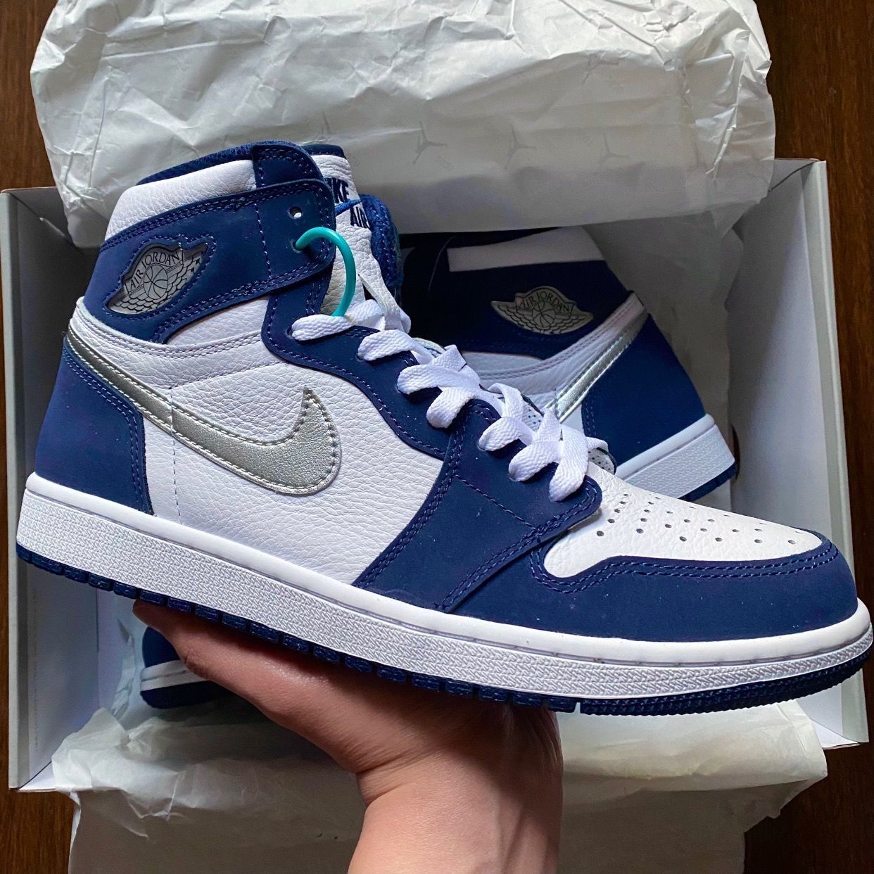 NIKE Air jordan 1 aj1 high top couples stitching color basketball shoes sneakers