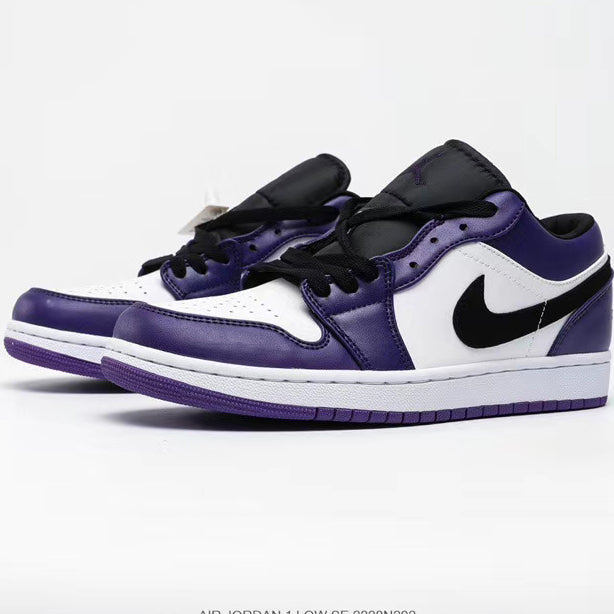 NIKE Air Jordan 1 Low "Court Purple" Purple Toe Sneakers