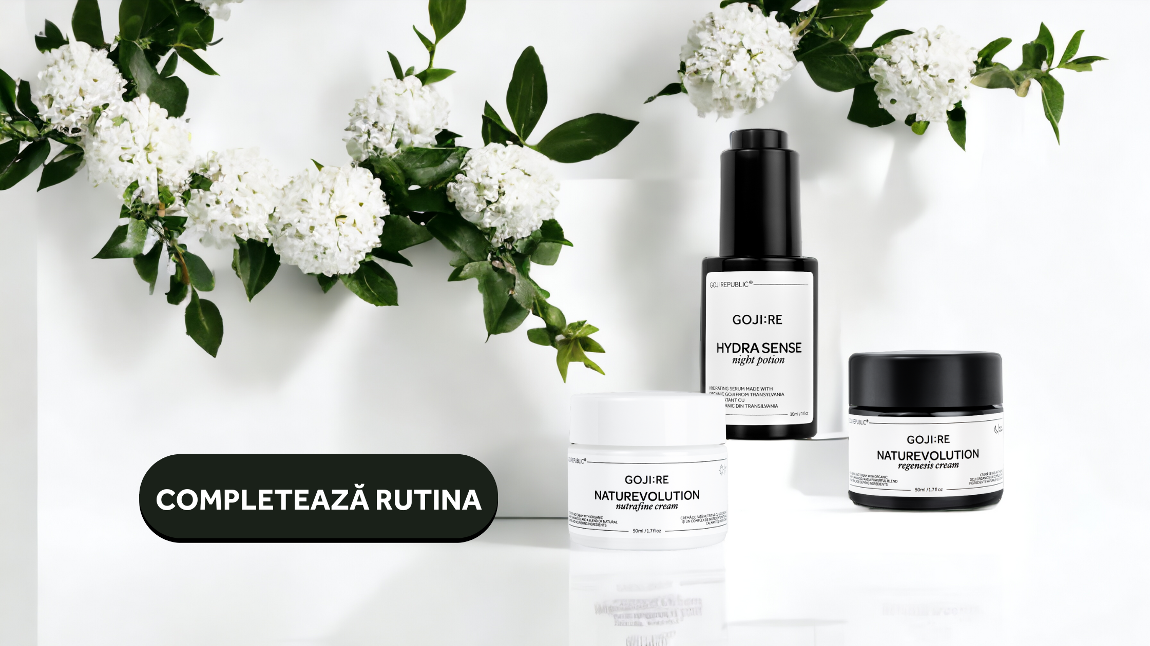 RUTINA COMPLETA GOJI REPUBLIC COSMETICE CU GOJI CREMA CU GOJI SER CU GOJI