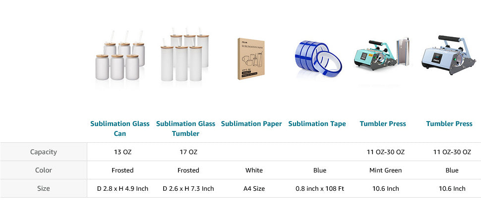 PYD Life Sublimation Blanks Glass Can Bulk Buy 18 OZ Frost White Tumbler  with Bamboo Lid and Glass Straw – PYD LIFE