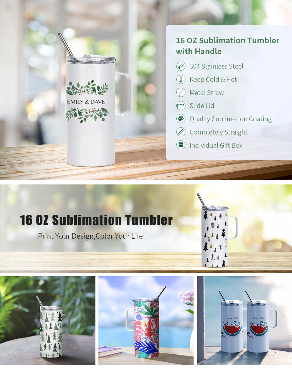 16 oz Tumbler - Skinny – Blank Sublimation Mugs