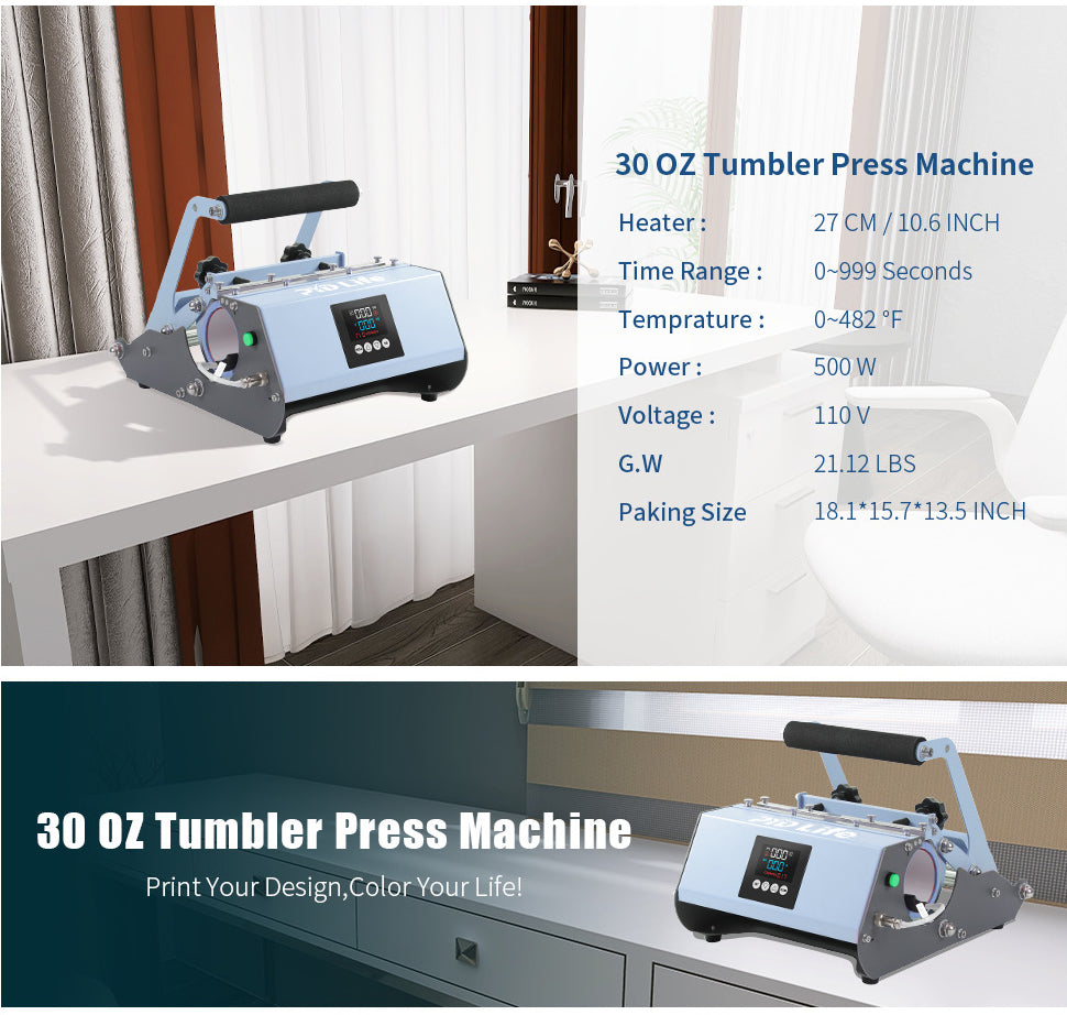 Save 22% on PYD Life 2 in 1 30 OZ Tumbler Heat Press Machine and 40 OZ  Tumbler Heat Press Attacment