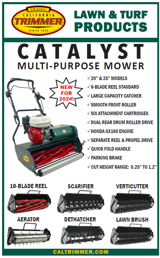 California Trimmer 20 Crossover Battery Electric Reel Mower – Richardson  Roots