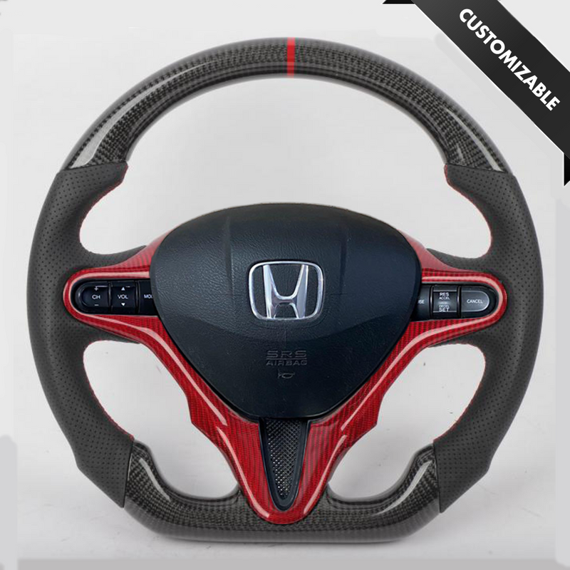 Honda Civic 8th Generation Style Customizable Steering Wheel Carbon