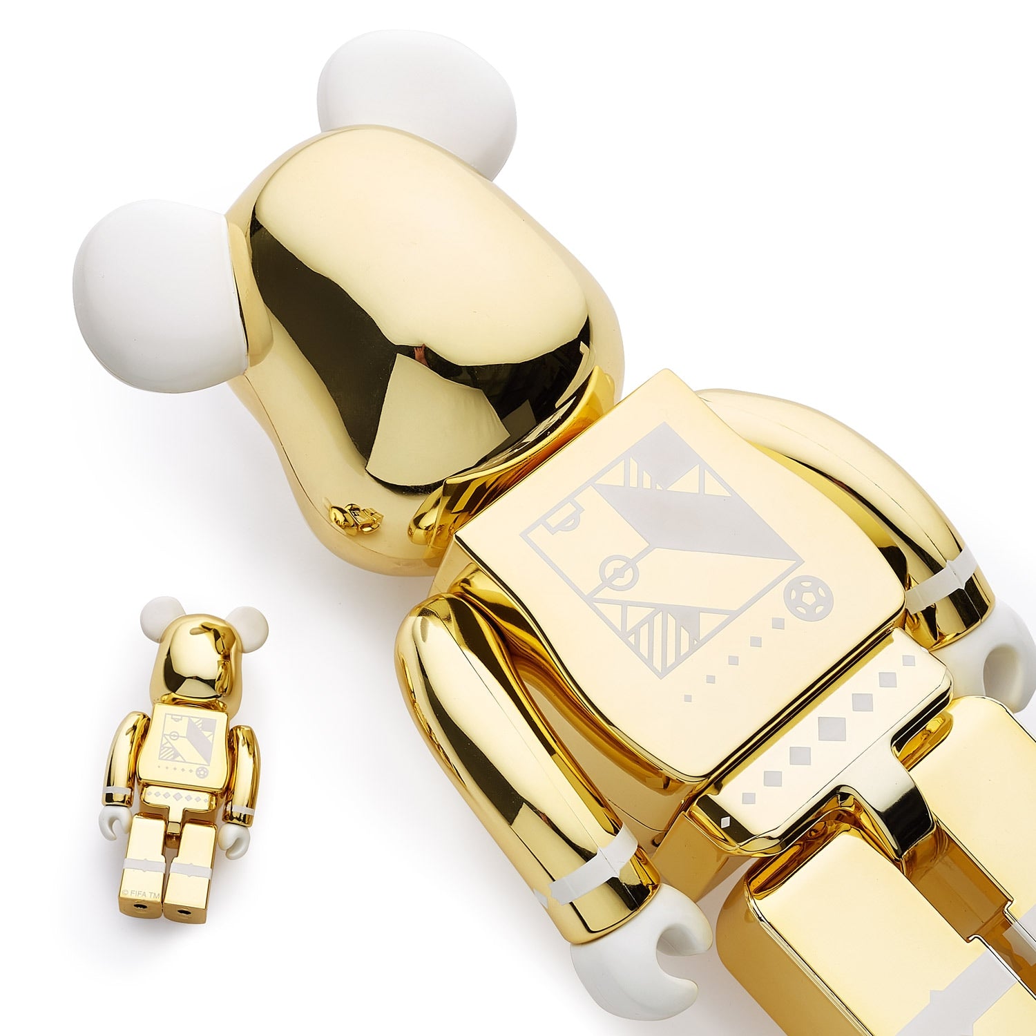 FIFA World Cup Qatar 2022 Gold Bearbrick with mini Bearbrick