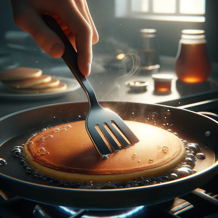Image of Dès l’apparition de petites bulles, retourner le pancake et poursuivez...