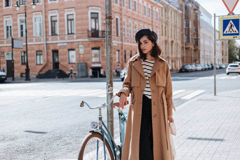 Beret paired with trench coats