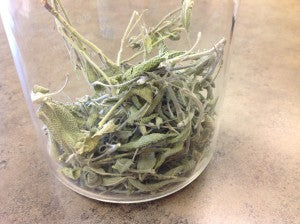 Dried sage leaves.