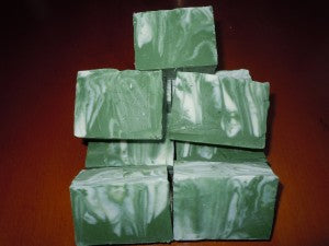 Bars of soap after being cut.