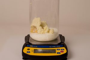 Weighing Hemp Butter and Lanolin