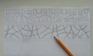Drawing mosaic design.