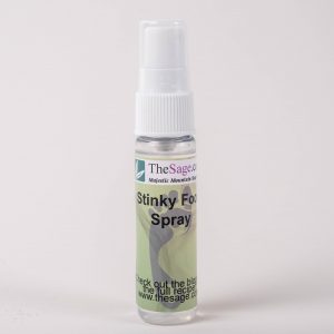 A finished bottle of Stinky Foot Spray