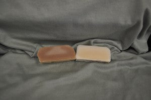 Wicked scented soap on the left and control on the right.