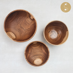 Gem Teak Wood fruit bowl, wooden serving bowls