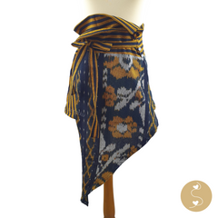 Wrap waist sash: Versatile cloth wrap belt. Perfect for adults, this cotton ikat fabric wrap belt adds a chic touch to any attire, whether worn with dresses or as a high sash belt. Discover the perfect waist belt for dress today!