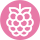Icon of a white fruit on a pink background for fruity escape antiperspirant