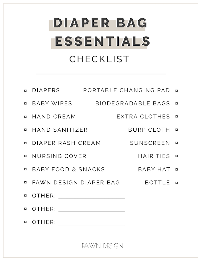 Diaper bag checklist – House Mix
