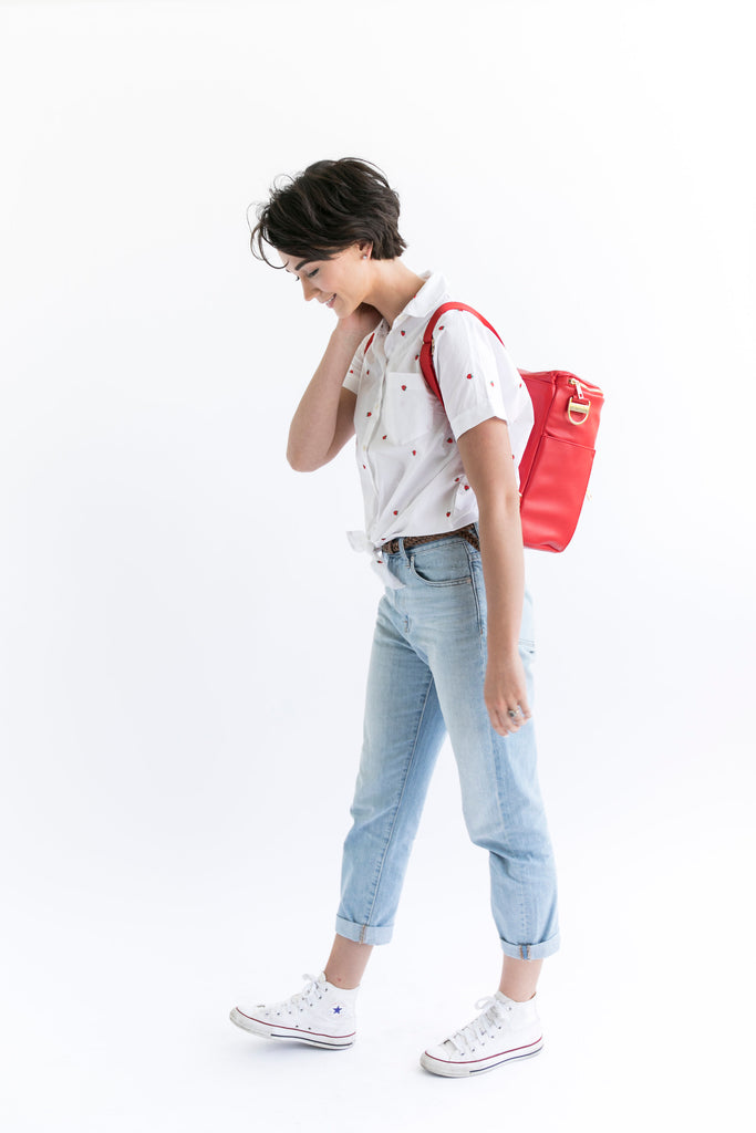 Fawn Design Original Diaper Bag Backpack in Poppy
