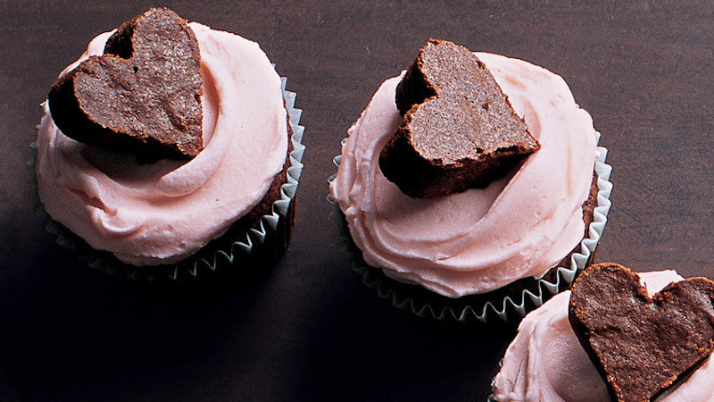 Valentine's Day Recipes - Brownie Heart Cupcakes - Martha Stewart