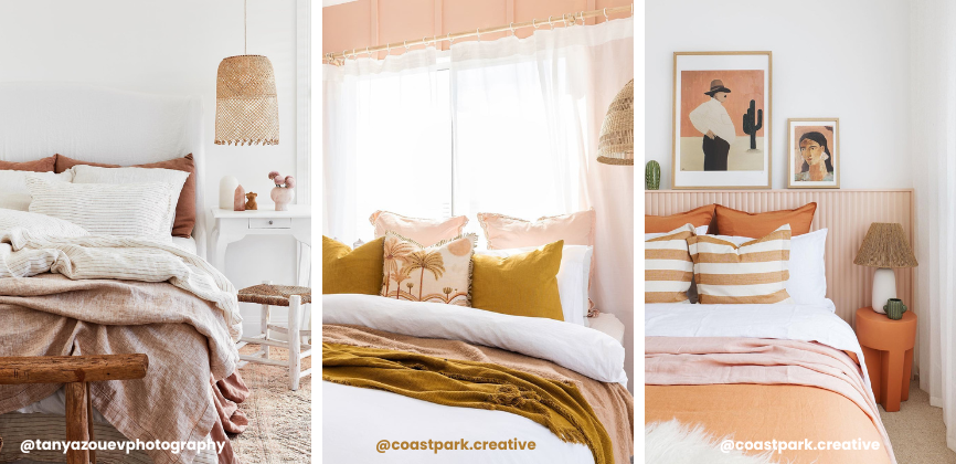 Collage de imágenes de Instagram de dormitorios