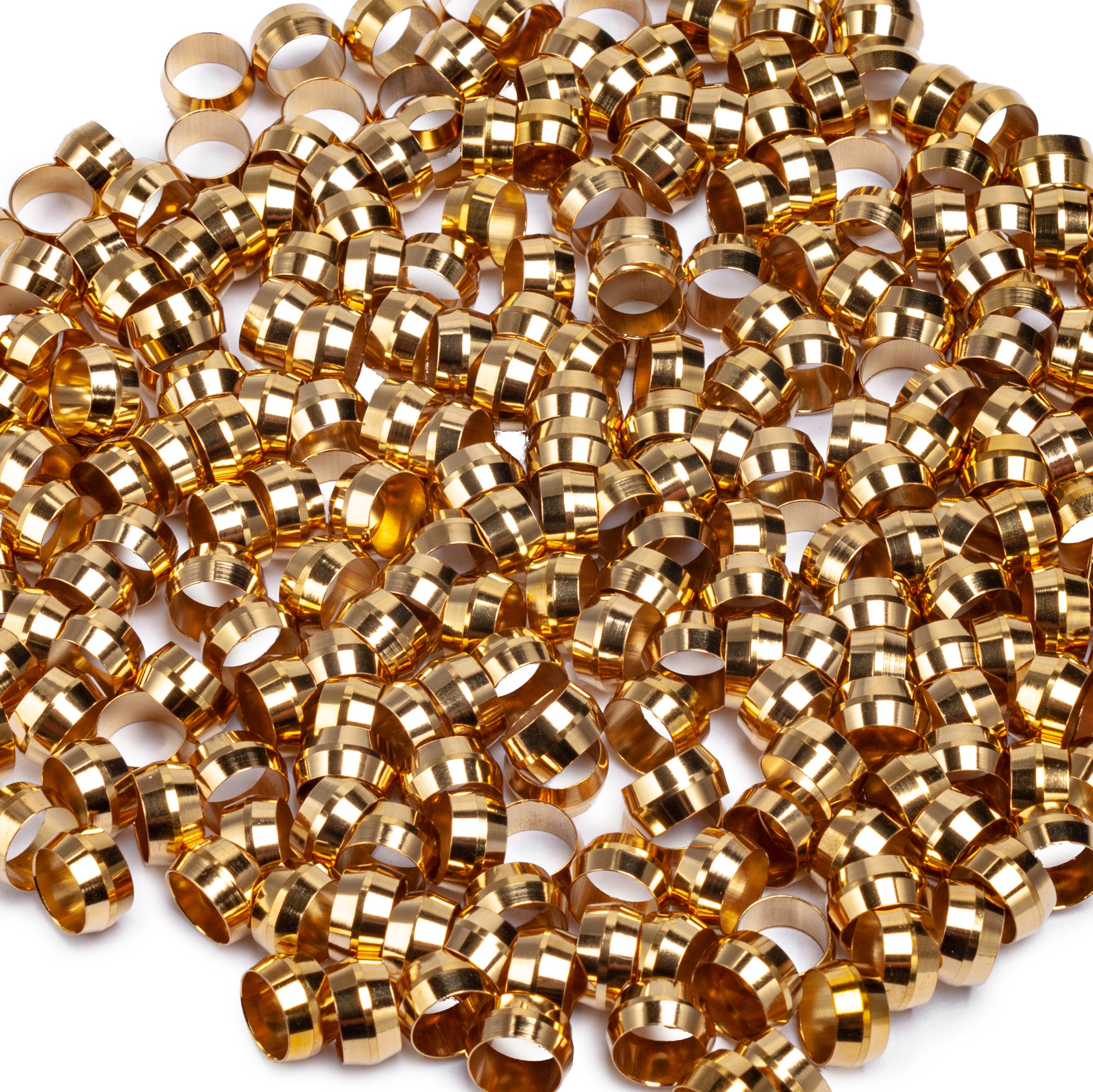 LTWFITTING 3/8 inch Brass Compression Sleeves Ferrels,Brass Compression Fitting(Pack of 250)