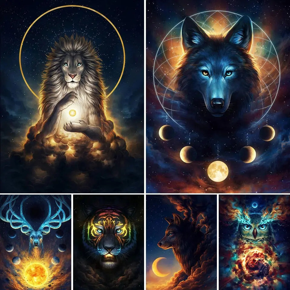 5D DIY Diamond Painting- Night Animals