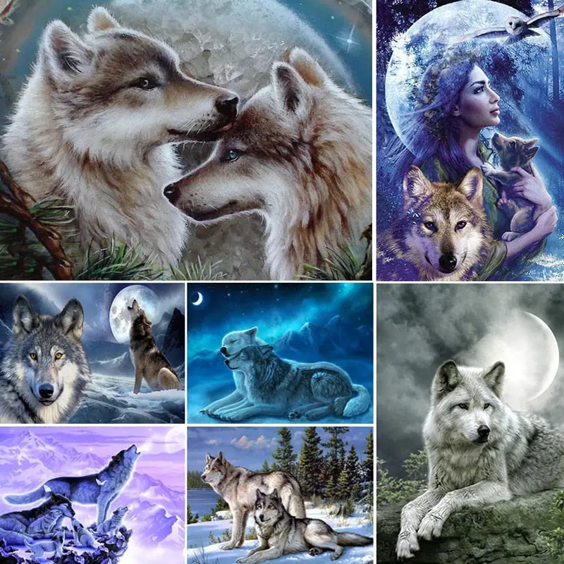 5D DIY Diamond Painting-Wolves