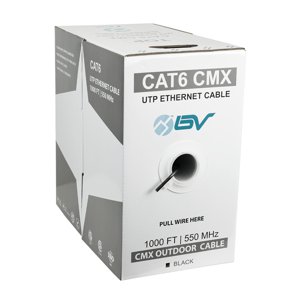 BV-Tech CAT5 Outdoor (CMX) Ethernet Cable 1000ft Black | CABLE