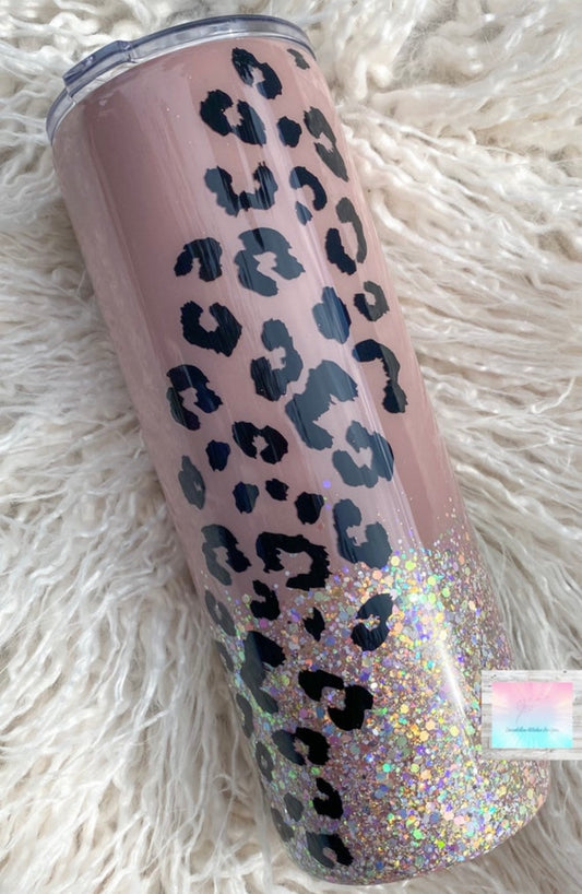 Color Shift Leopard Glitter Tumbler