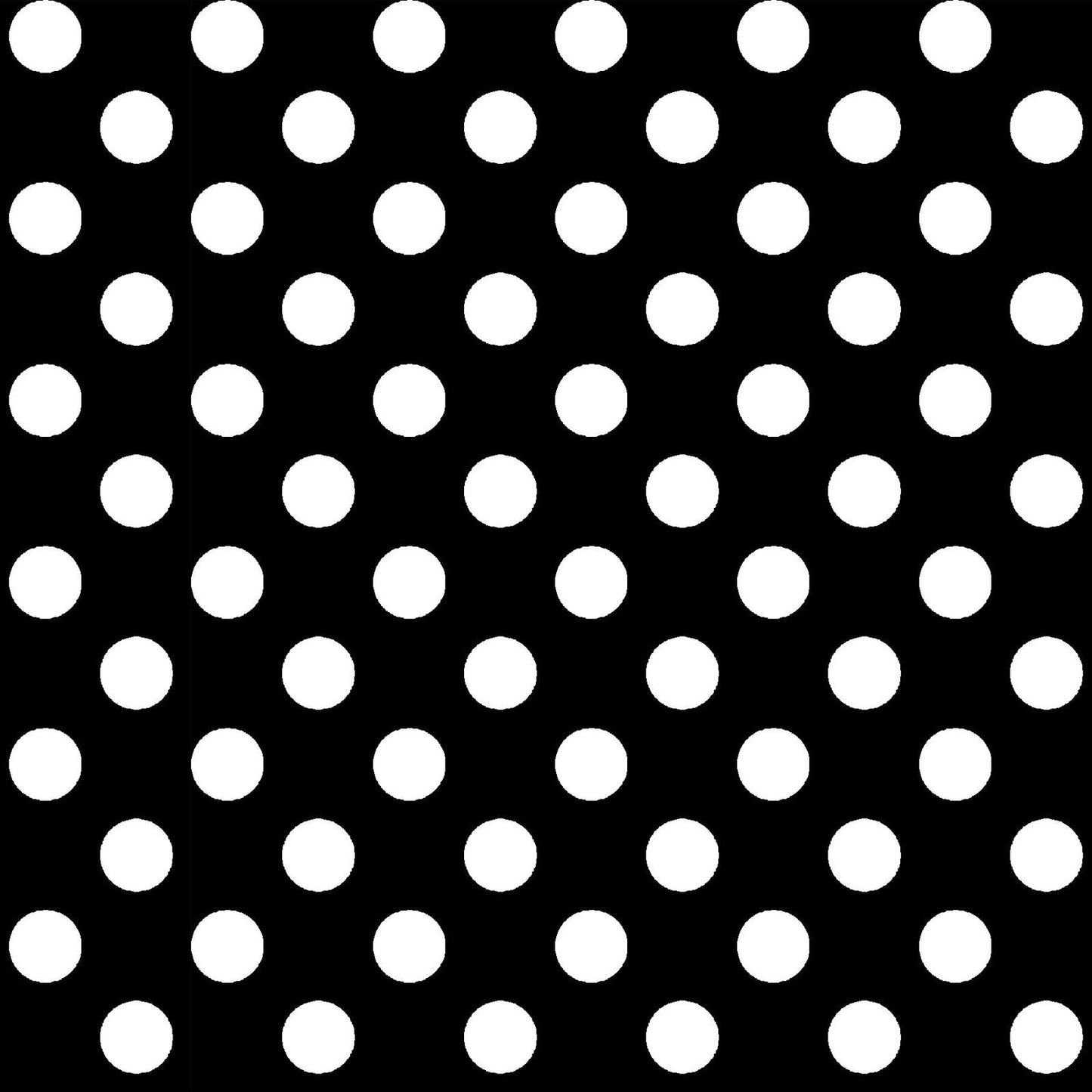 White on Black Dots is part of the Kimberbell Basics line designed by Kim Christopherson for Maywood Studio. This fabric features large white dots in a symmetrical pattern on a black background. It is perfect for adding variety to any project and the pattern and color blend seamlessly with other Kimberbell Basic fabrics.