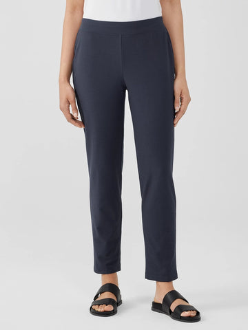 Eileen Fisher Stretch Crepe Slim Ankle Pant-Black