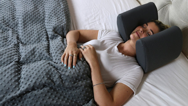young woman sleeping on her back with her Soli pillow