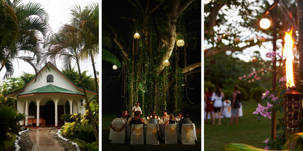 Sheraton Samoa Beach Resort - Cute Hidden Church for Wedding Ceremony, Fairy Lights Garden for Magical Wedding Reception.
