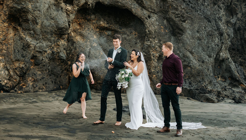 Beach wedding in New Zealand