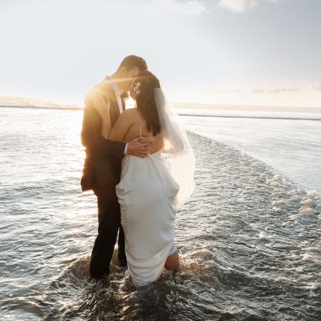 Wedding ceremony in water, New Zealand
