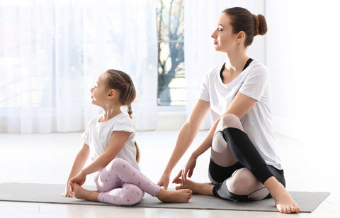 Mum and daughter yoga poses