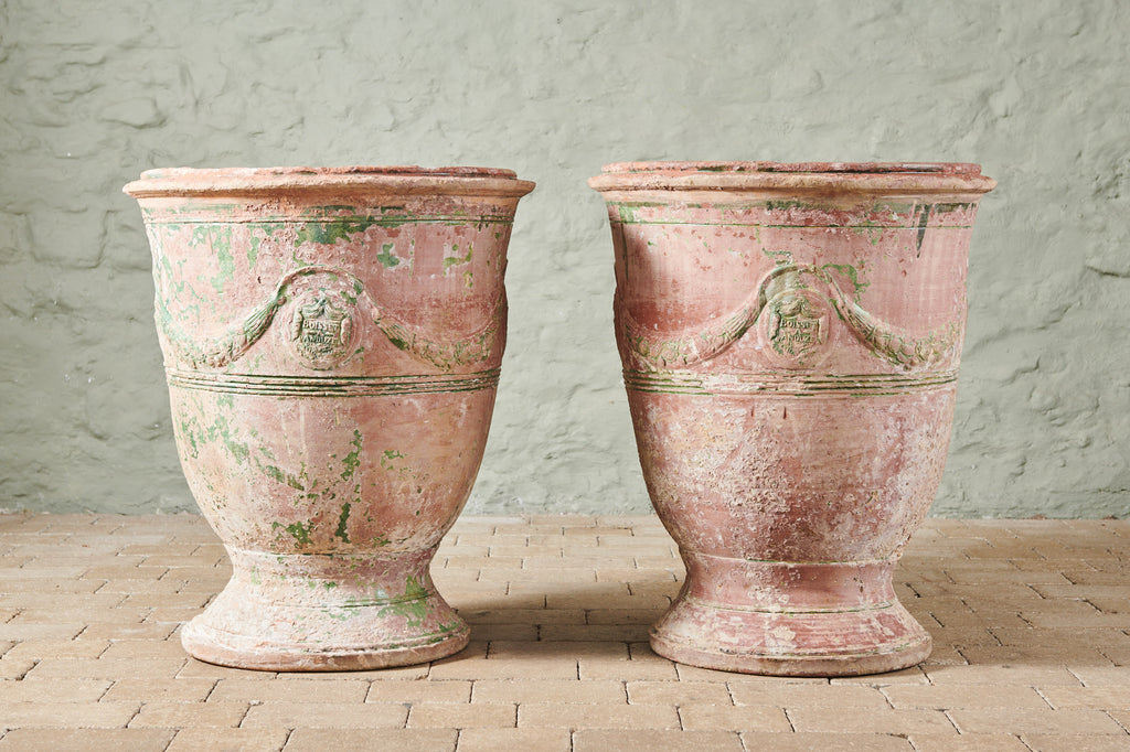 An exceptional pair of 18th century “Jarre d’Anduze” from France by Boisset.