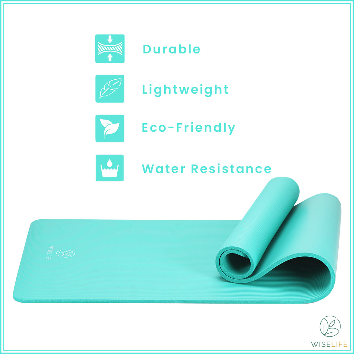 Thick Comfort foam NBR 12mm Yoga Mat  + Carry Strap –  Blue