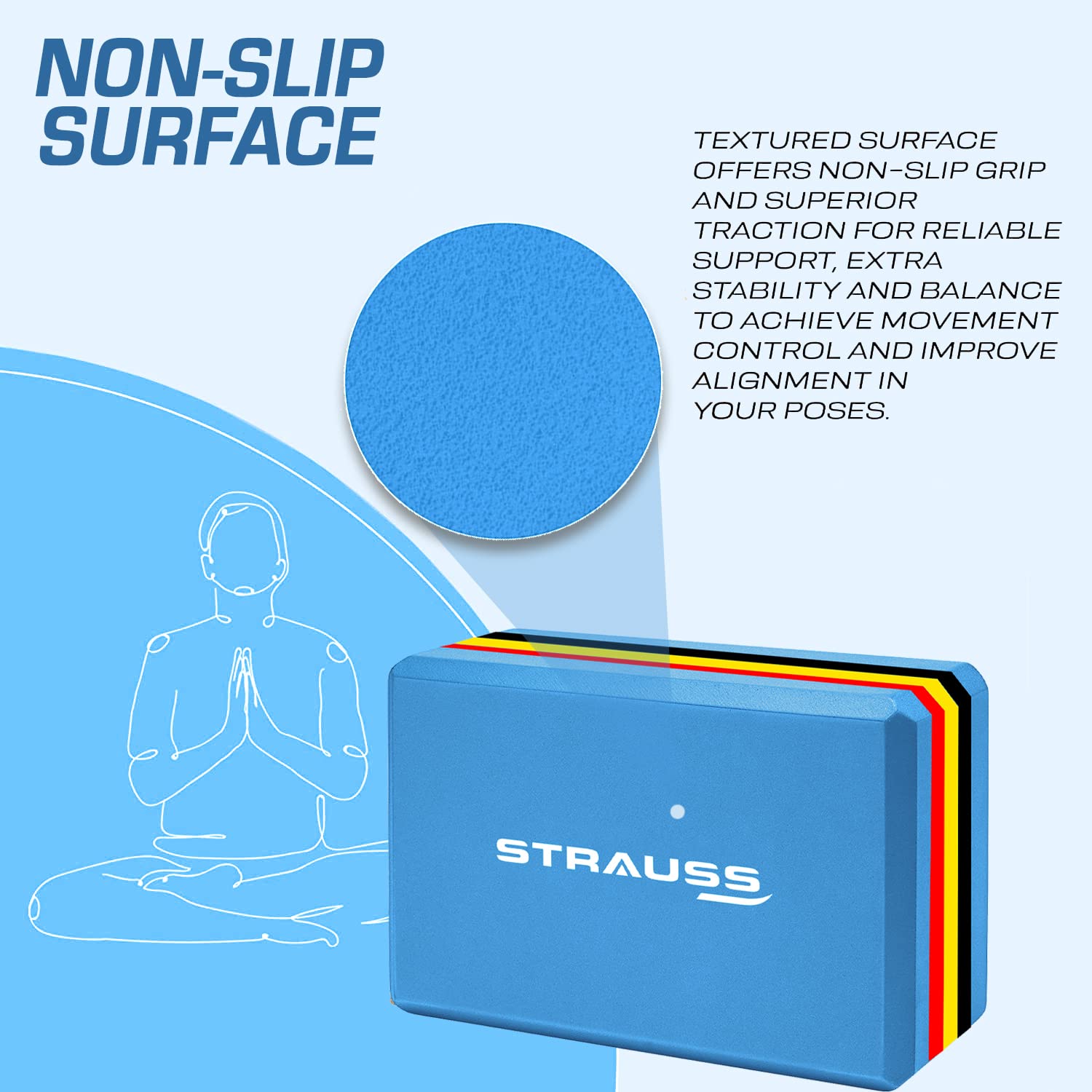 Strauss Yoga Block Single Multicolor
