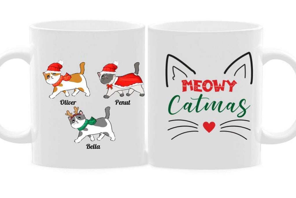 Meowy Christmas Funny Christmas Mug - Personalized Mug