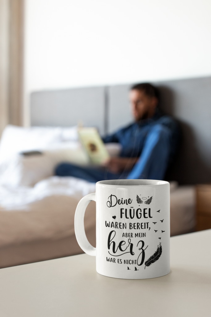 Grandpa/Father and Daughter - Your wings were ready but my heart wasn't - personalized mug.
