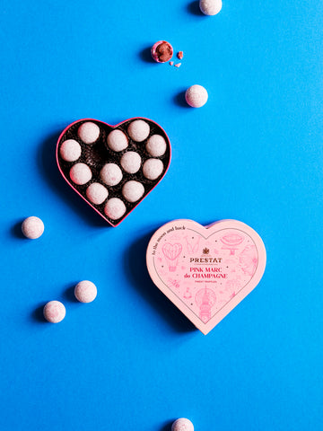 Prestat Chocolates | Pink Marc de Champagne Love Heart Box | Best Valentines Gifts 2023 | Valentines Gifts For Him | Valentines Gifts For Her
