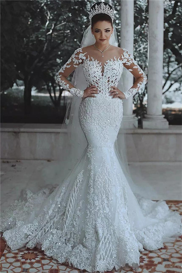 A-line Tulle Lace Country Wedding Dresses Backless Bridal Dress