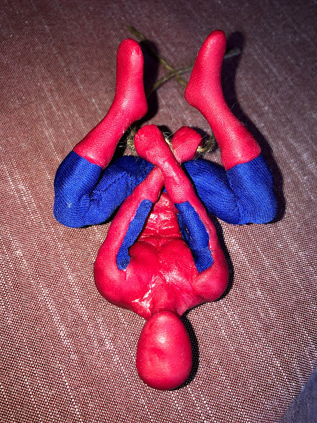 Spider-Man figure made with InstaMorph wearing costume, seen from front.