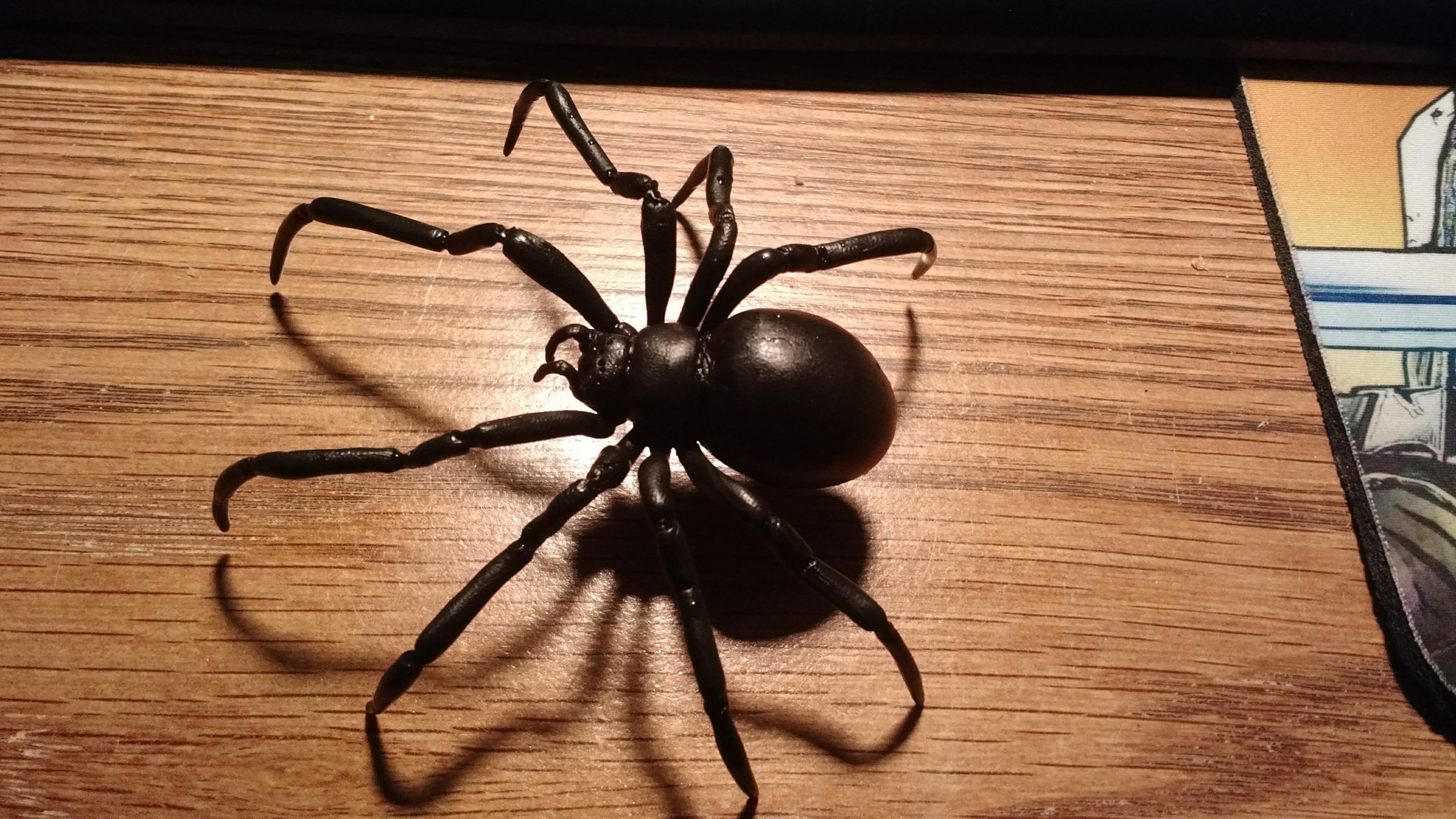 Black widow spider sculpture made with InstaMorph moldable plastic. 