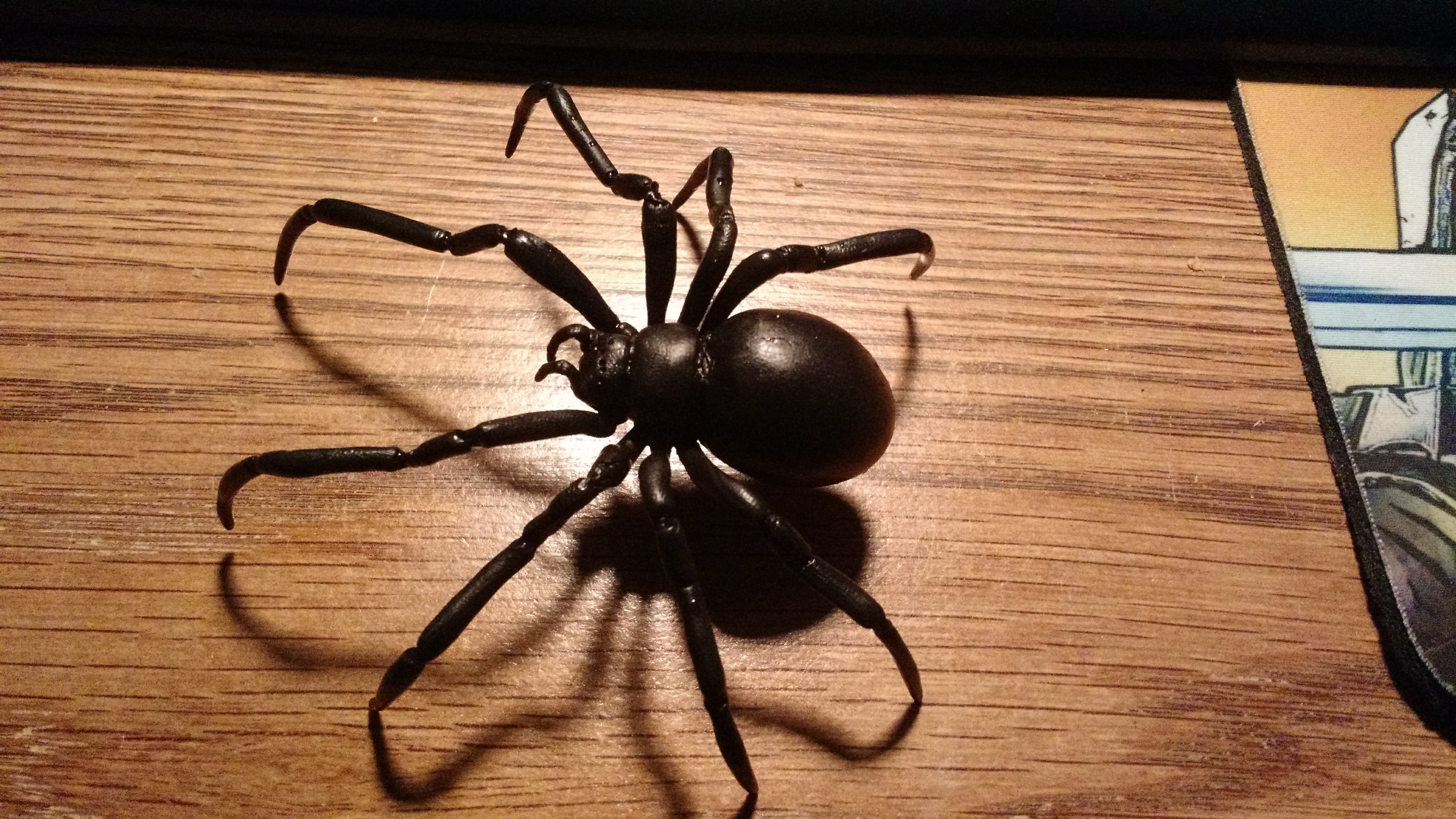 Black widow spider sculpture made with InstaMorph moldable plastic.