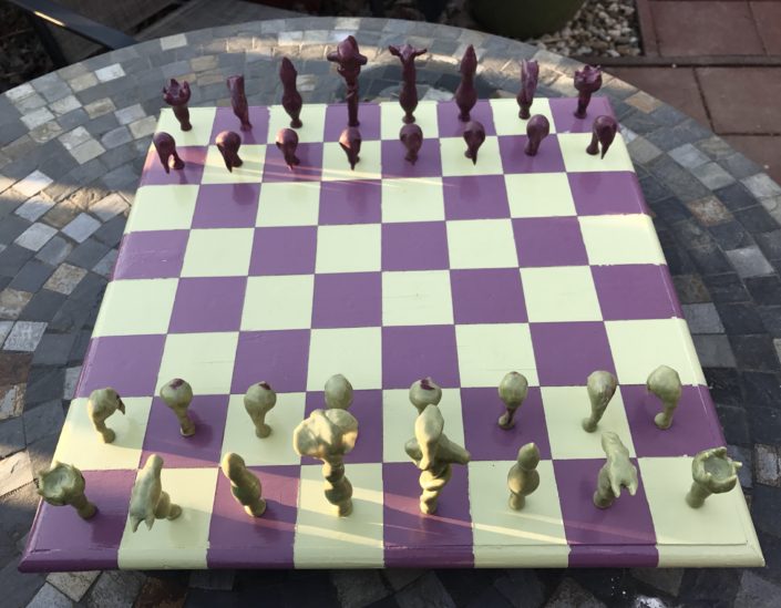 Chess set made out of InstaMorph moldable plastic.