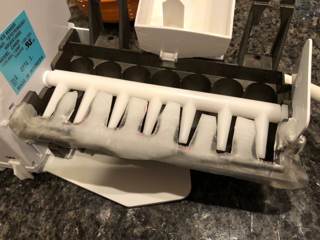 Fixed ice cube tray maker with InstaMorph moldable plastic.