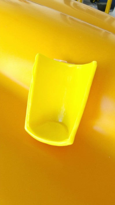 Kayak hull protector piece shown without tape inside, made with InstaMorph moldable plastic.