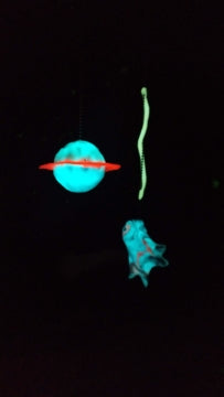 Glow in the dark Saturn planet, a Wisp like on the movie Brave, and a glow worm made out of InstaMorph moldable plastic. 